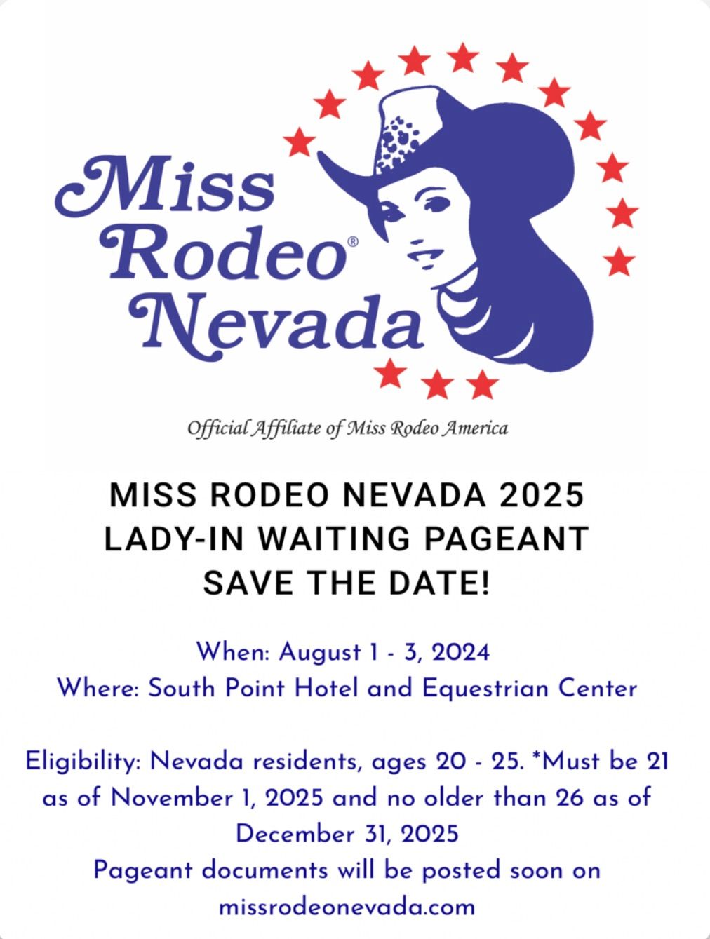 Miss Rodeo Nevada 2025 Lady in Waiting Pageant