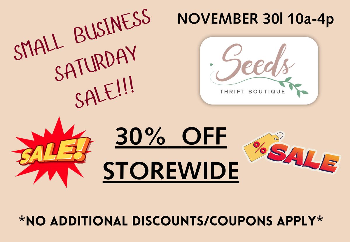 Small Business Saturday Sale