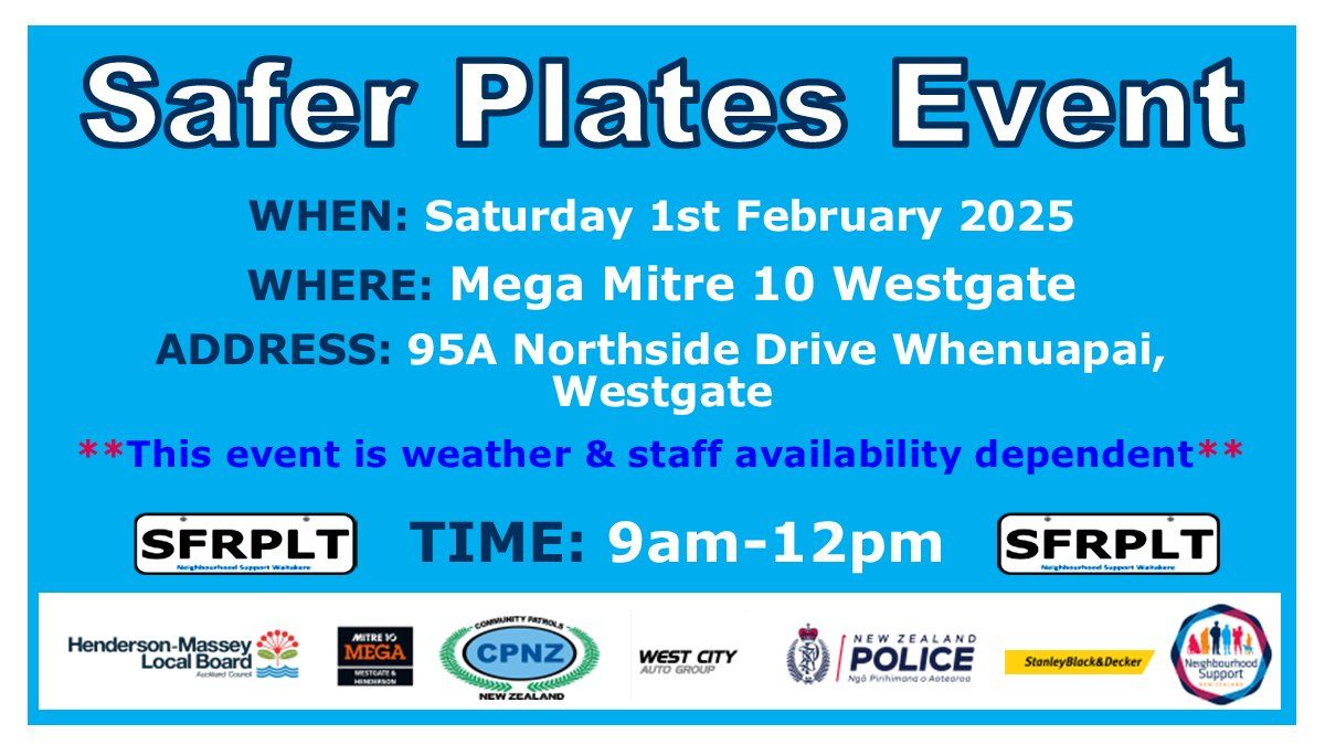 Mitre 10 Mega Westgate Safer Plates Only Event 