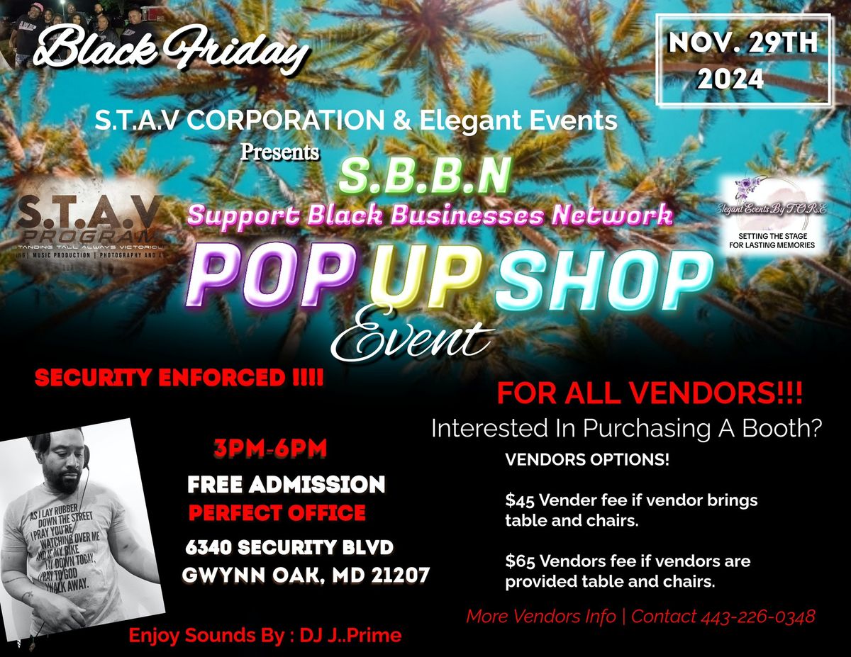 Pop UP Shop "Support Black Business"