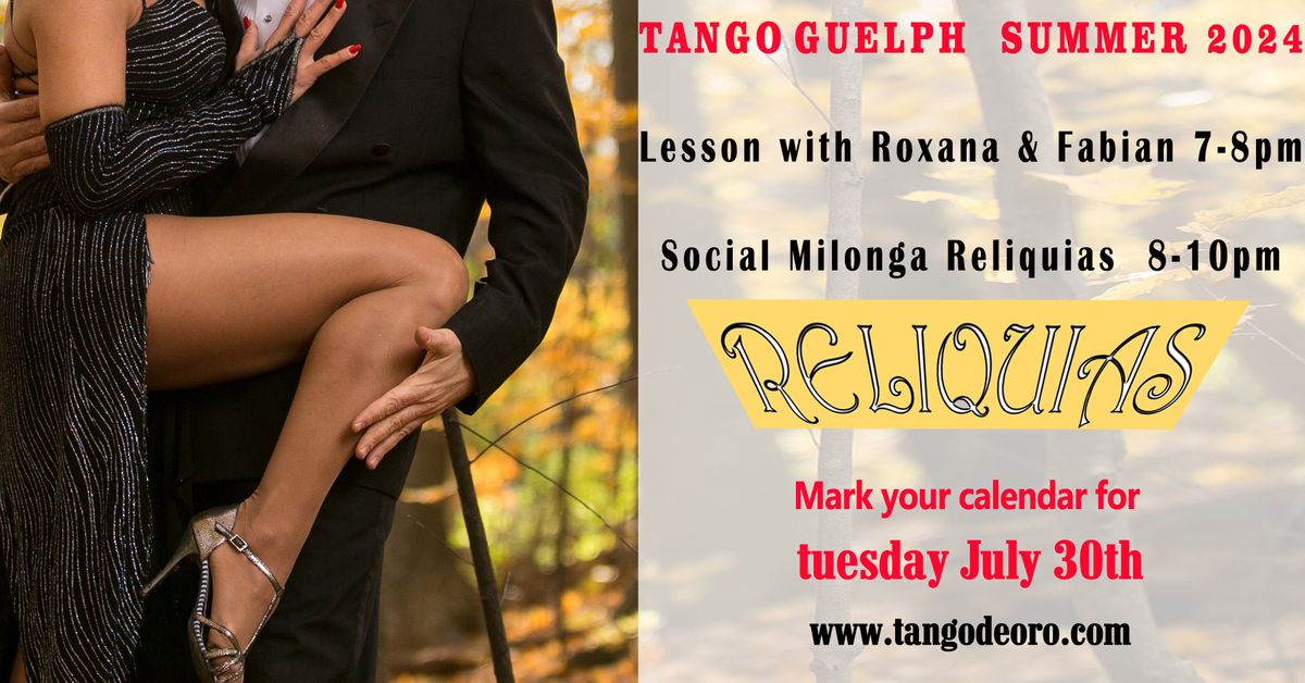 Tango in Guelph - tuesday JULY 30