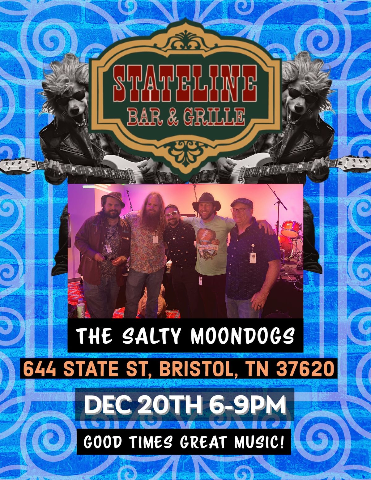 Friday December 20th The Salty Moondogs \ud83c\udf19 Stateline Bar and Grille