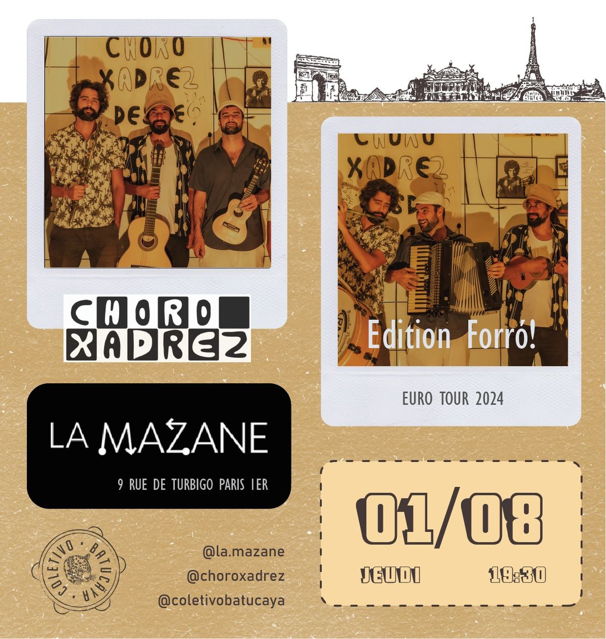 Concert de forr\u00f3 du groupe Choro Xadrez \u00e0 La Mazane