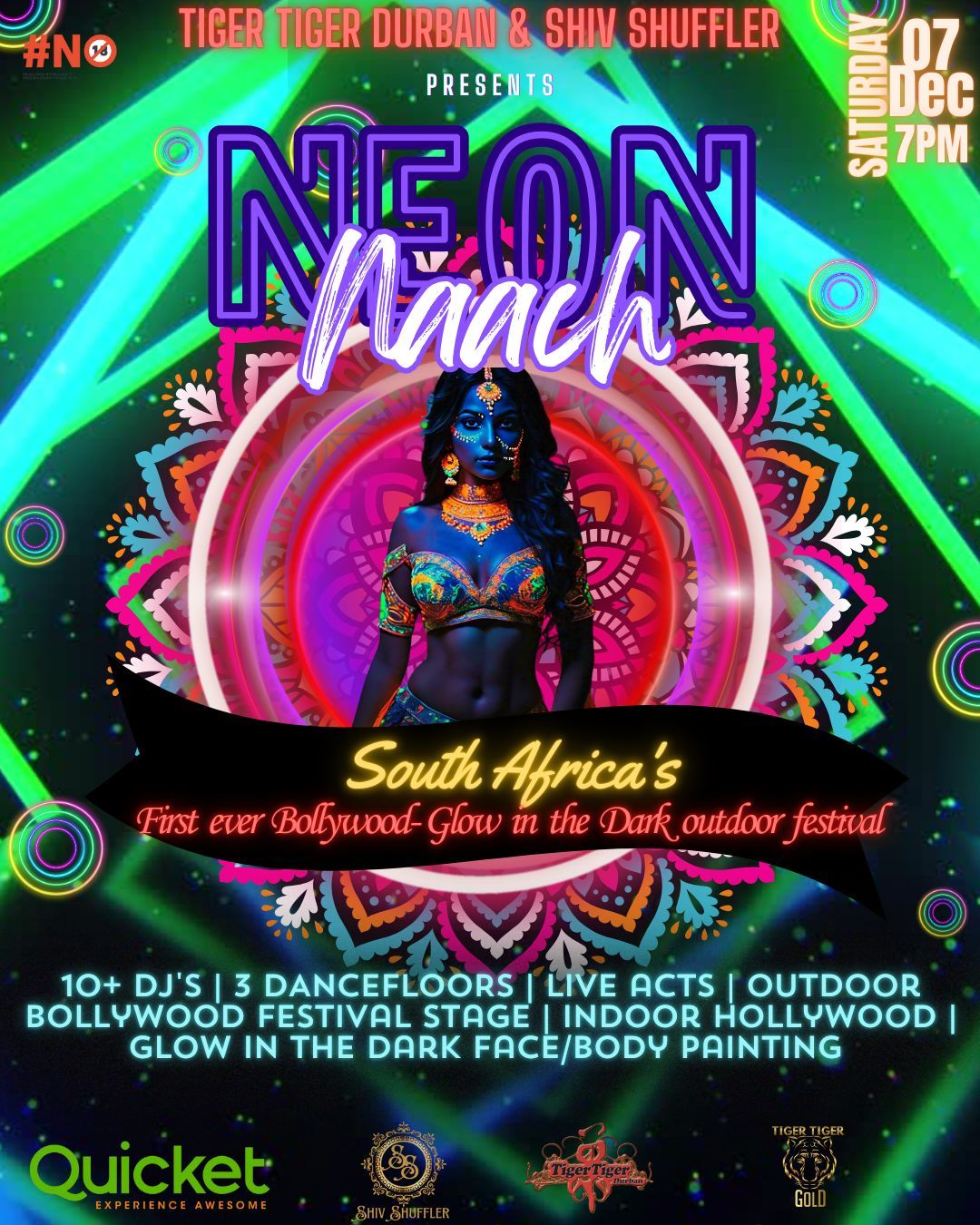 Neon Naach - South Africa's first glow in the dark outdoor Bollywood music festival