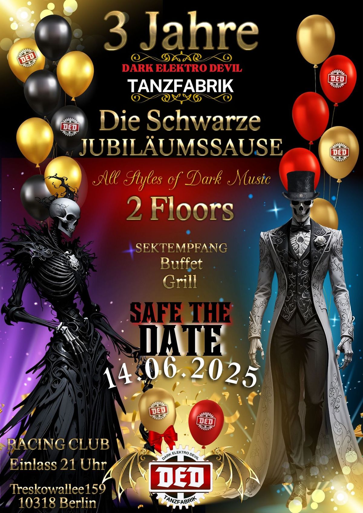 3 Jahre DED Tanzfabrik      "DIE SCHWARZE JUBIL\u00c4UMSSAUSE"