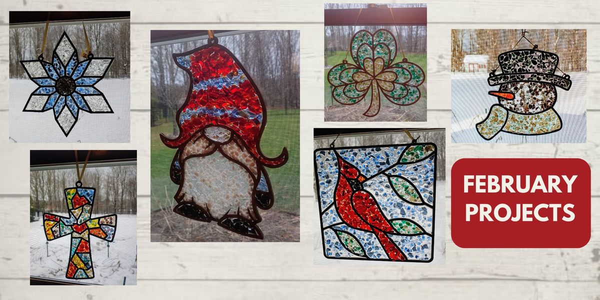 Faux Stained Glass Class with Erie Crushed Glass and Resin Art at Altered State Distillery