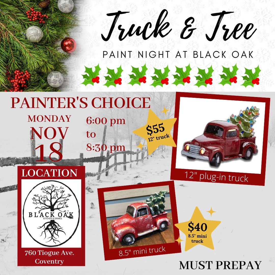 Ceramic Truck & Tree Paint Night at Black Oak in Coventry