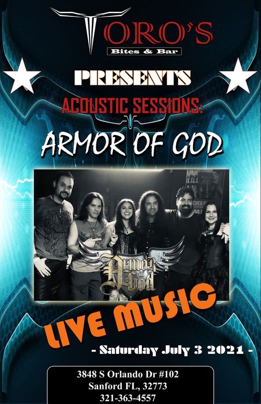 Acoustic Sessions Armor Of God, Toro's Bites and Bar, Sanford, 3 July 2021