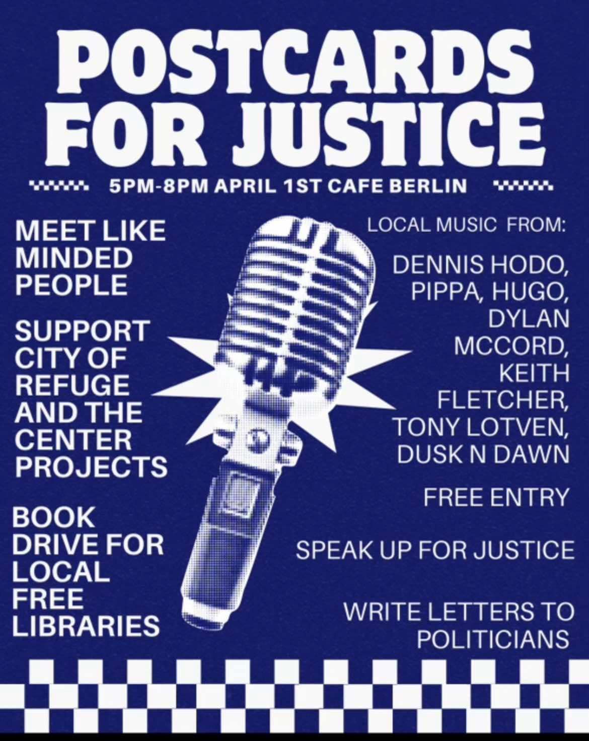 Postcards for Justice @ Cafe Berlin