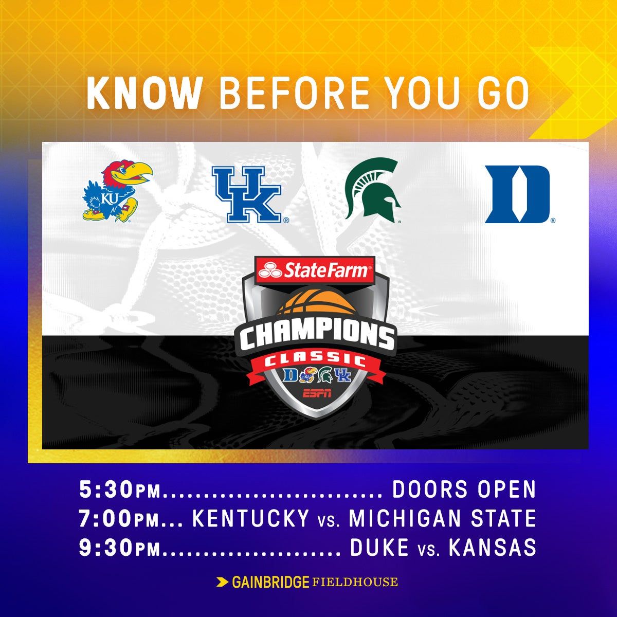 State Farm Champions Classic: Kentucky vs. Michigan State & Kansas vs. Duke