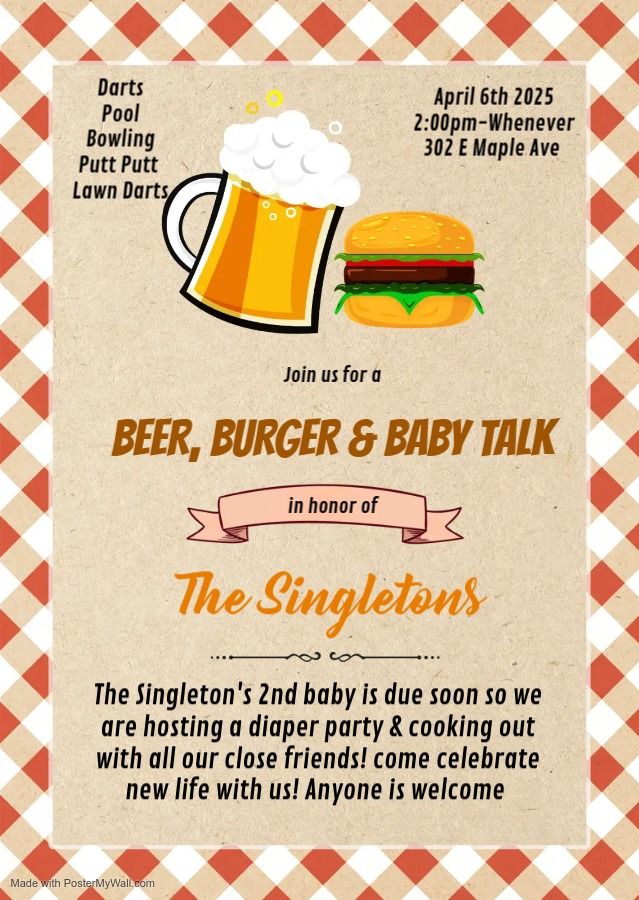 Singleton's Burgers & Diapers Party