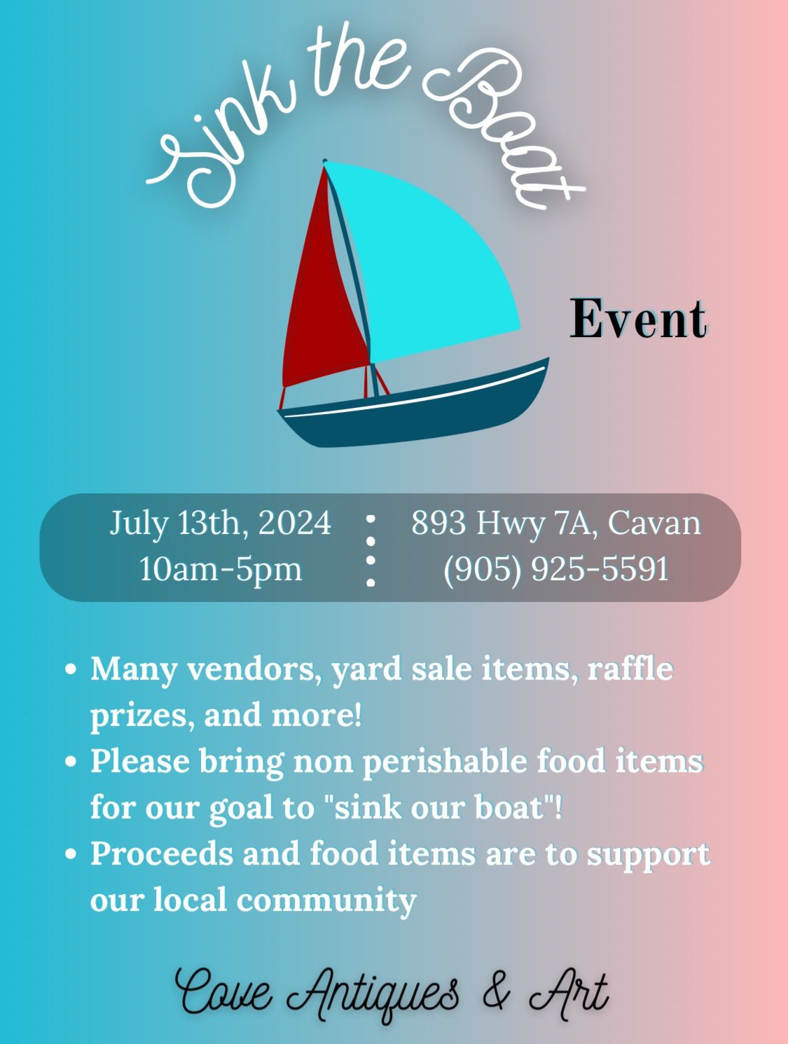 Our BIG Sink the Boat Fundraiser Event!