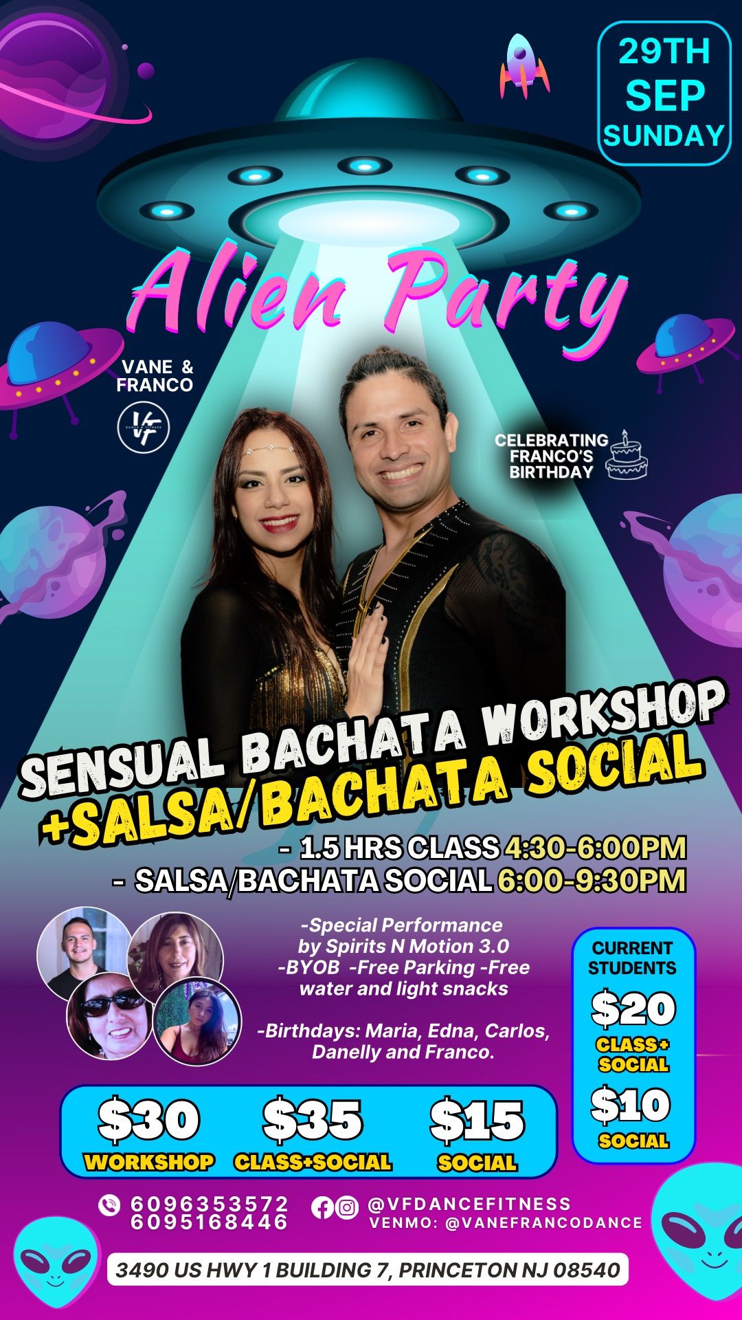 \ud83d\udc7d\ud83d\udef8Extraterrestrial Alien Party!! Sensual Bachata Workshop + Salsa\/Bachata Social\ud83d\udc7d\ud83d\udef8