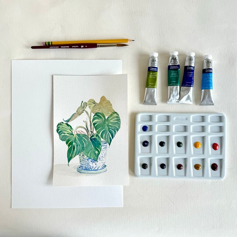 Watercolor Philodendron