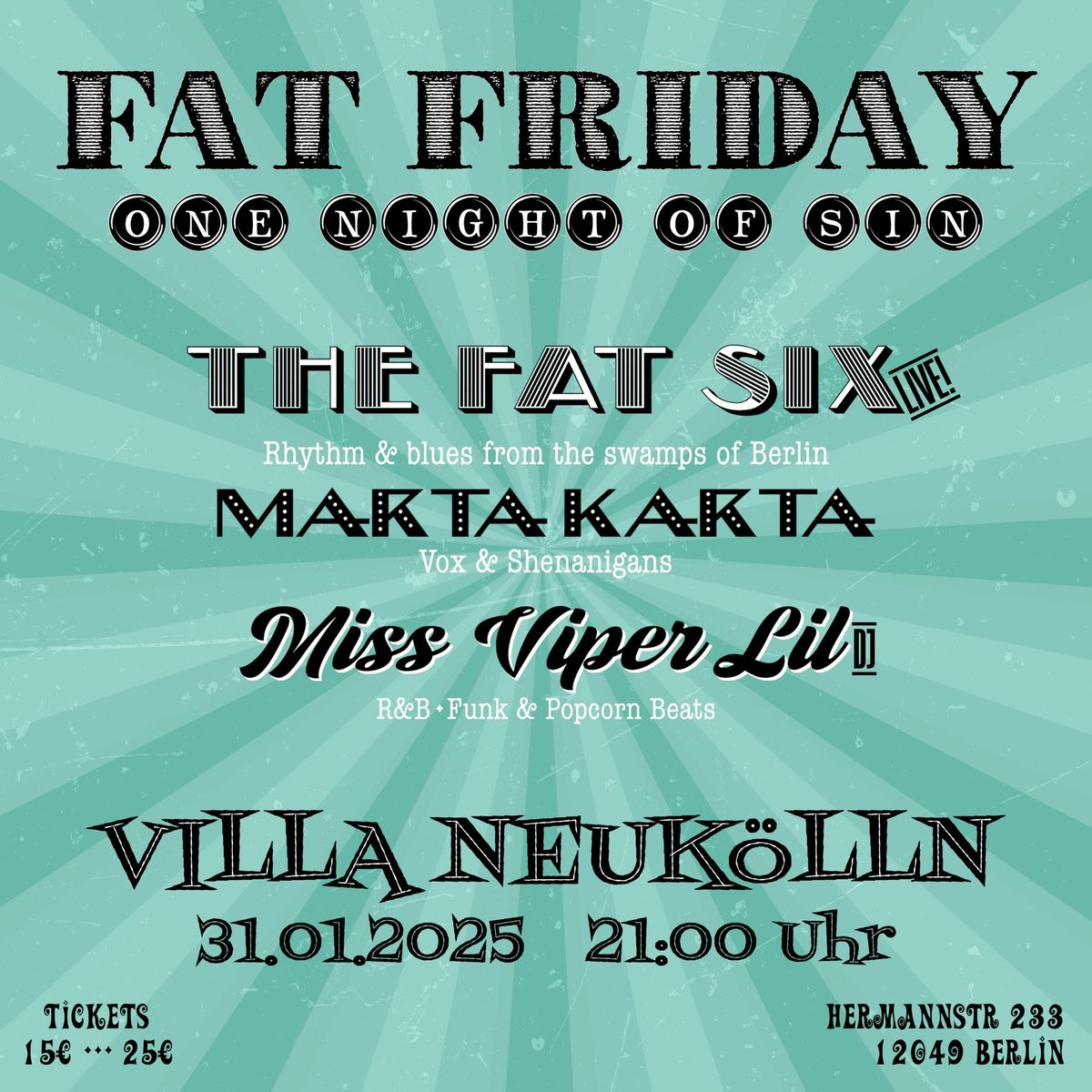 Fat Friday ! Live Rhythm\u2018n\u2018Blues & Cabaret Special