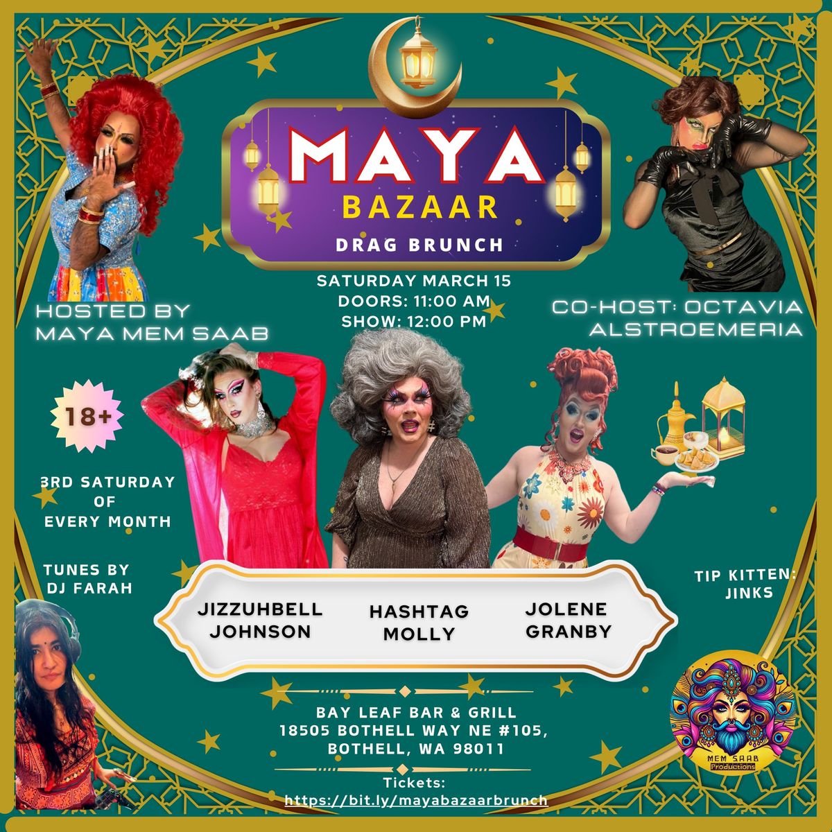 Mar 15: Maya Bazaar - Bollywood infused Drag Brunch