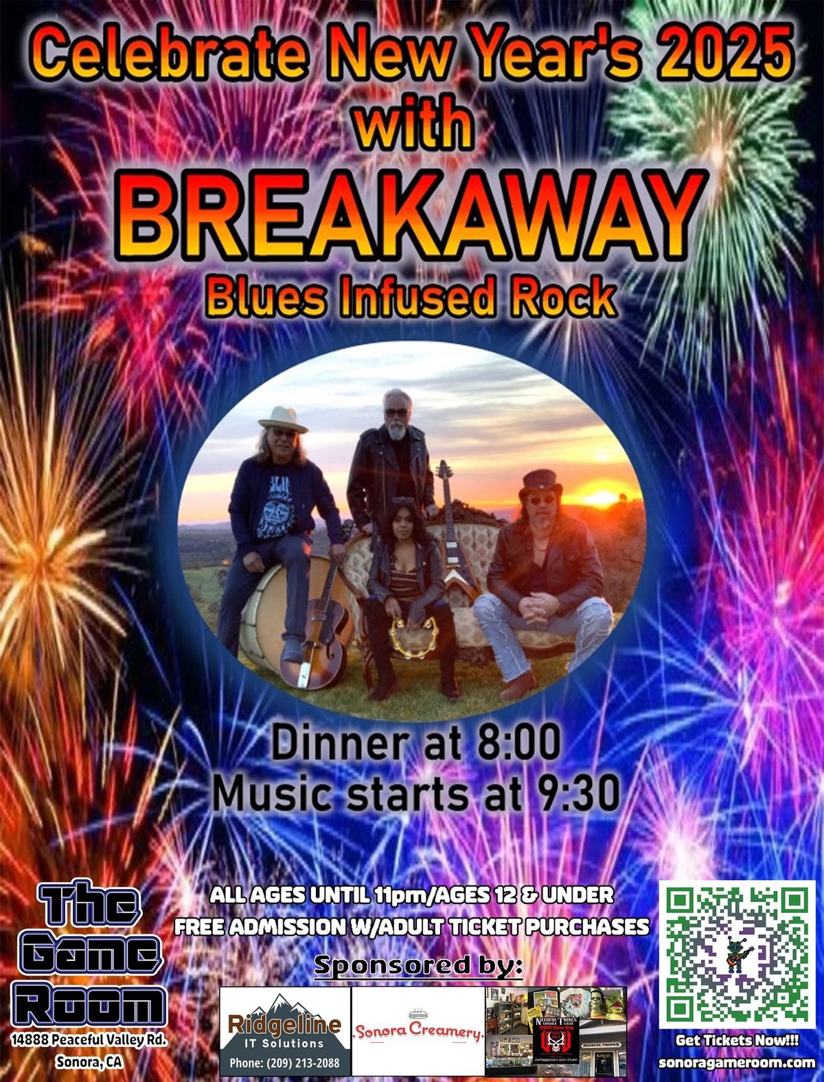 NYE Dinner & Party with Breakaway (Blues Infused Rock)