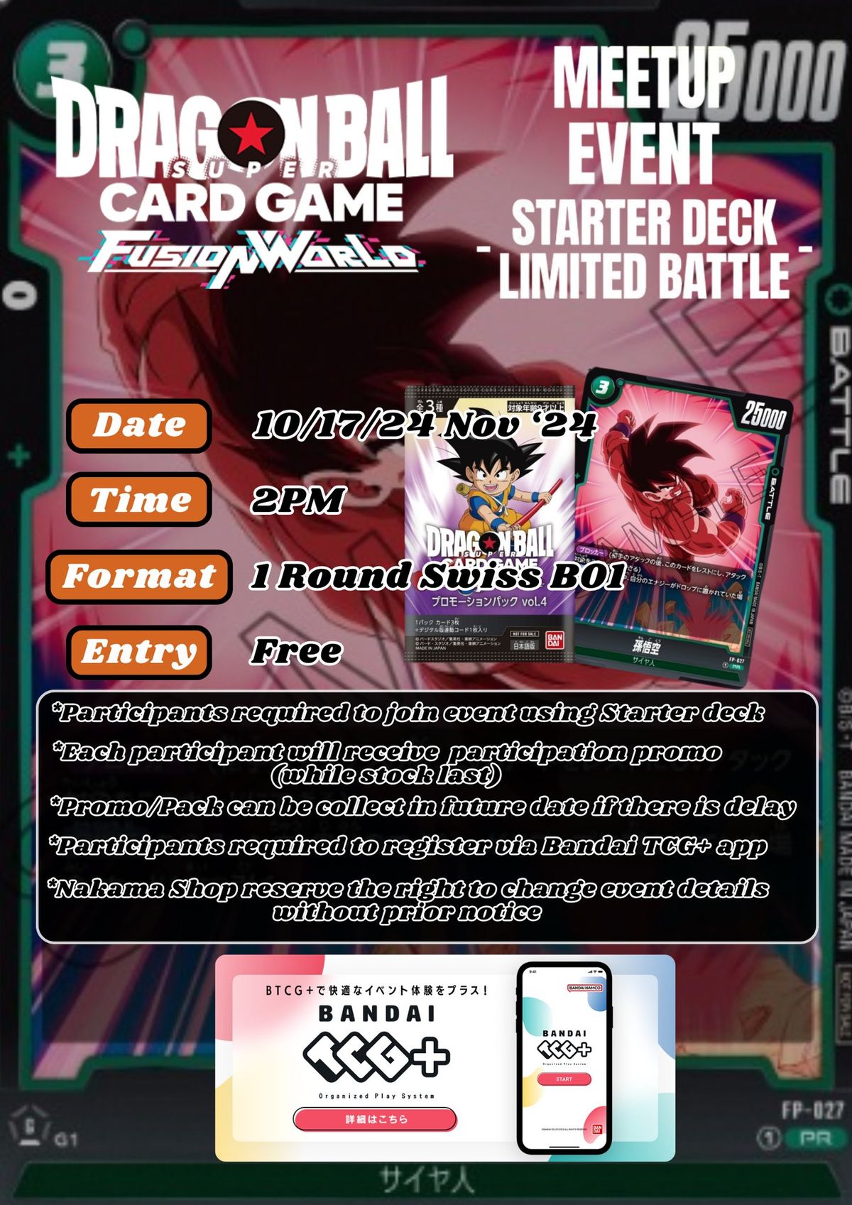 Weekly Meetup Event Starter Deck Limited DBS