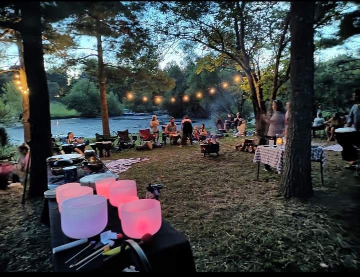 Outdoor Community Drum Circle Halloween Party Potluck