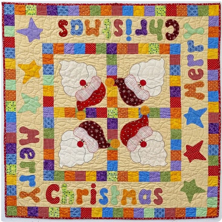 Yuletide Celebration Santa Applique Quilt Class with Nora