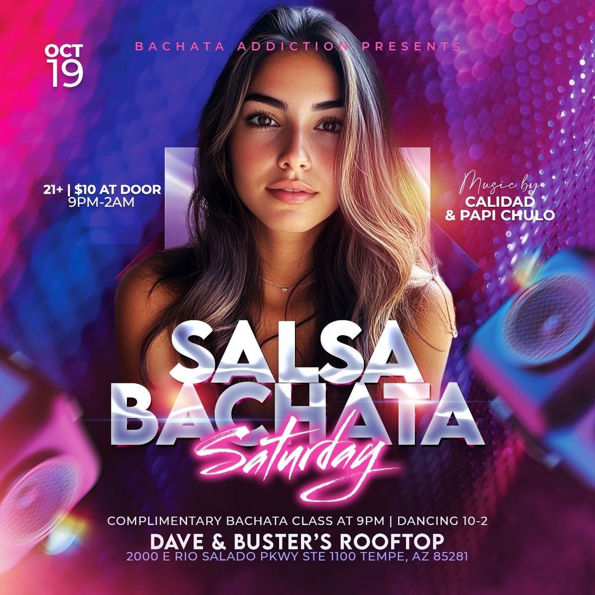 Salsa Bachata Saturday at Dave & Buster's Rooftop \/\/ Only once a month!