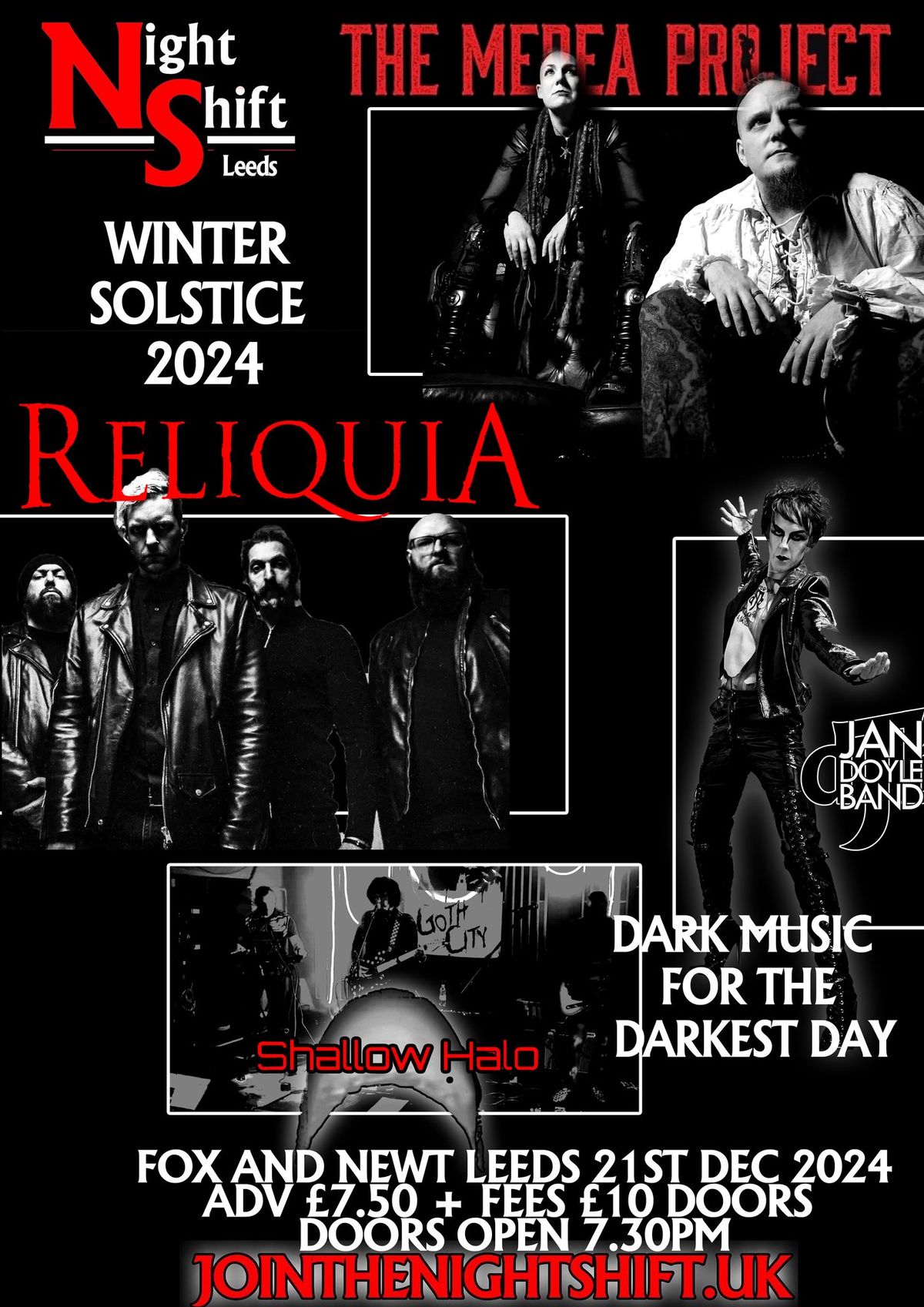 Night Shift Leeds Winter Solstice 2024 - Medea Project, Reliquia , Jan Doyle Band, Shallow Halo