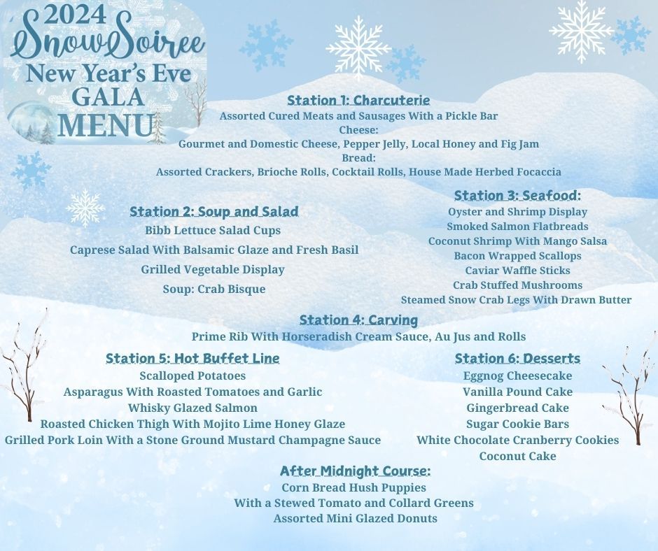 2024 Snow Soiree NYE Gala Menu