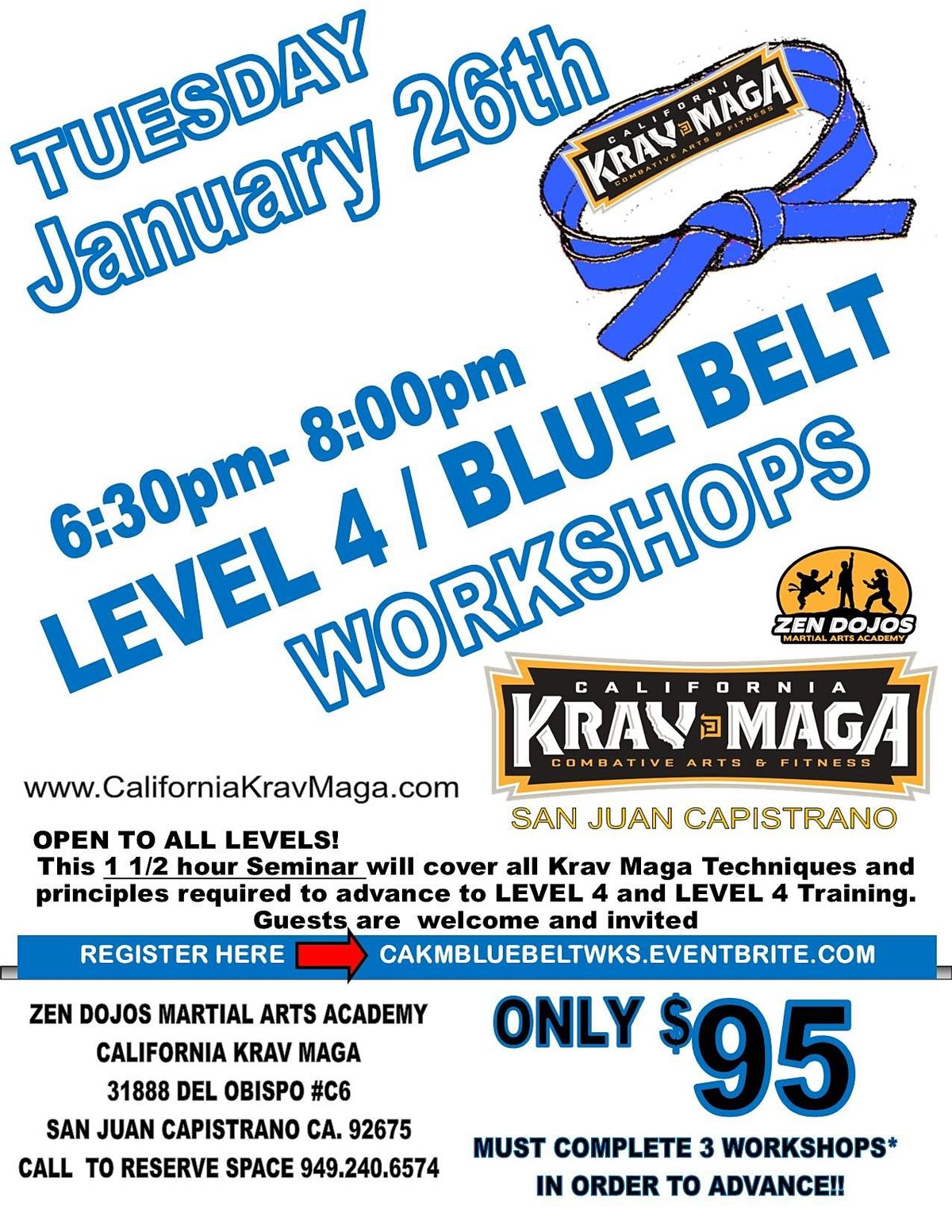 Krav Maga Blue Belt Workshop, Zen Dojos Martial Arts Academy/California