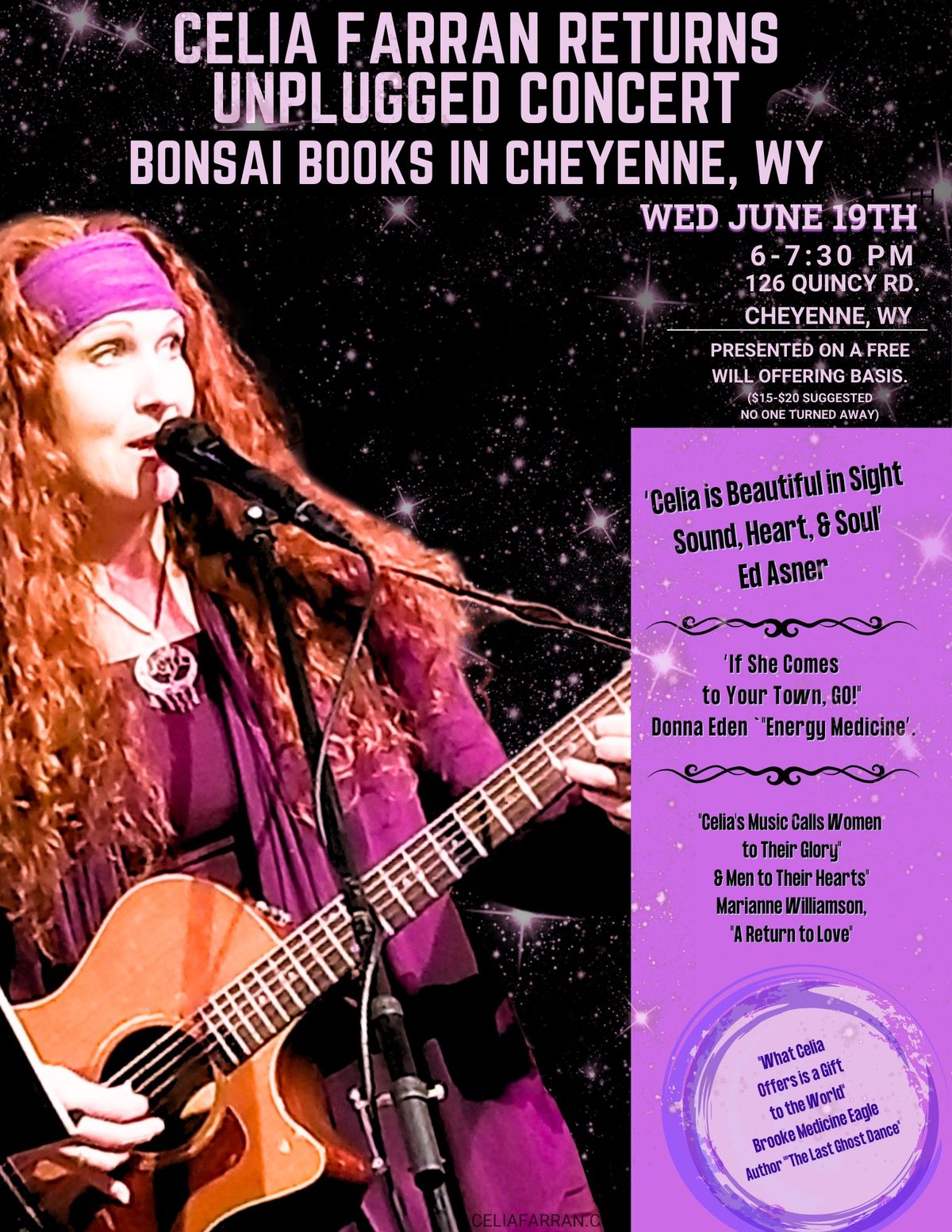 Cheyenne, WY Unplugged Concert with Celia Farran