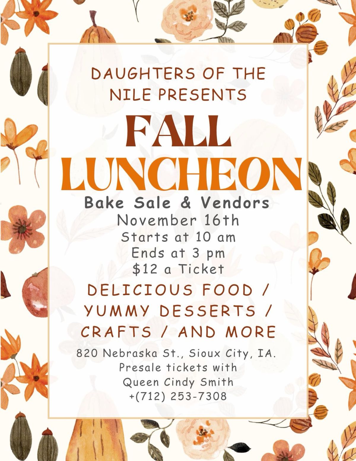 Daughters of the Nile Fall Luncheon 