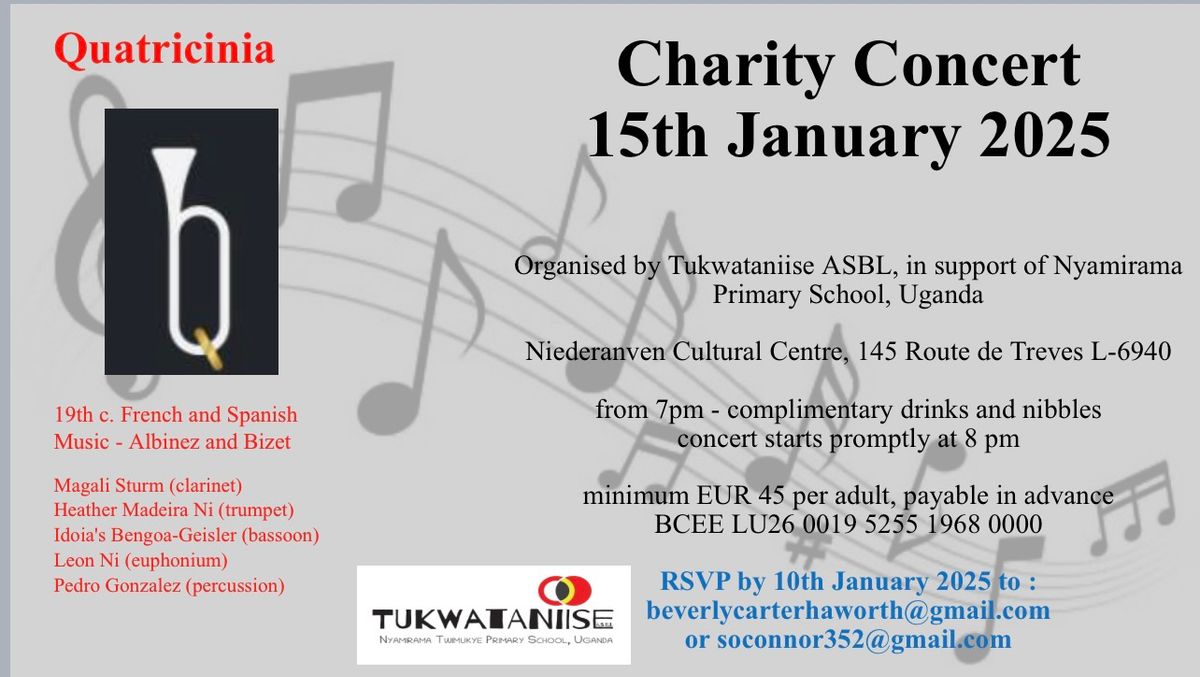 Quatricinia Charity Concert for Tukwataniise