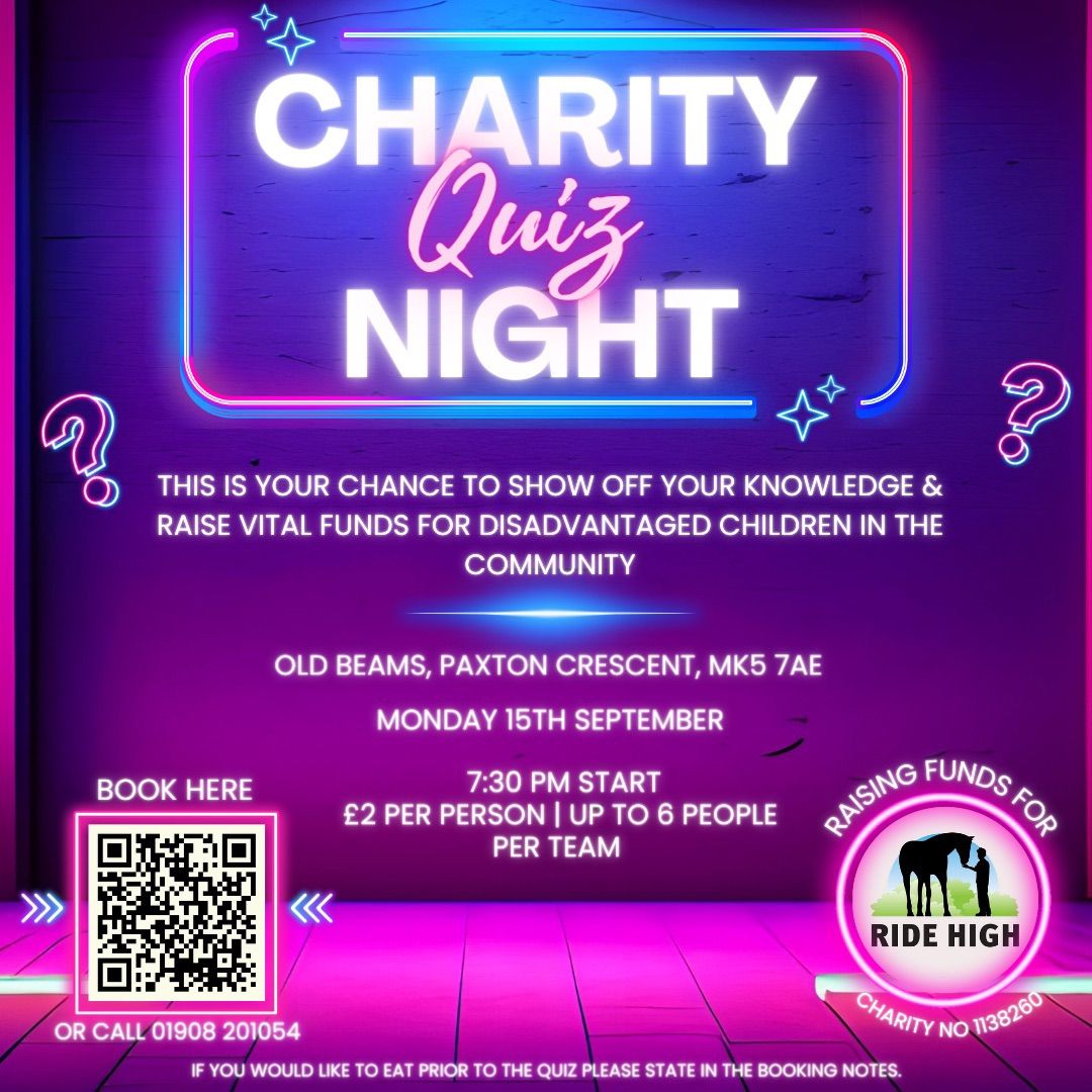 Charity Quiz Night in aid of Ride High Equestrian Centre