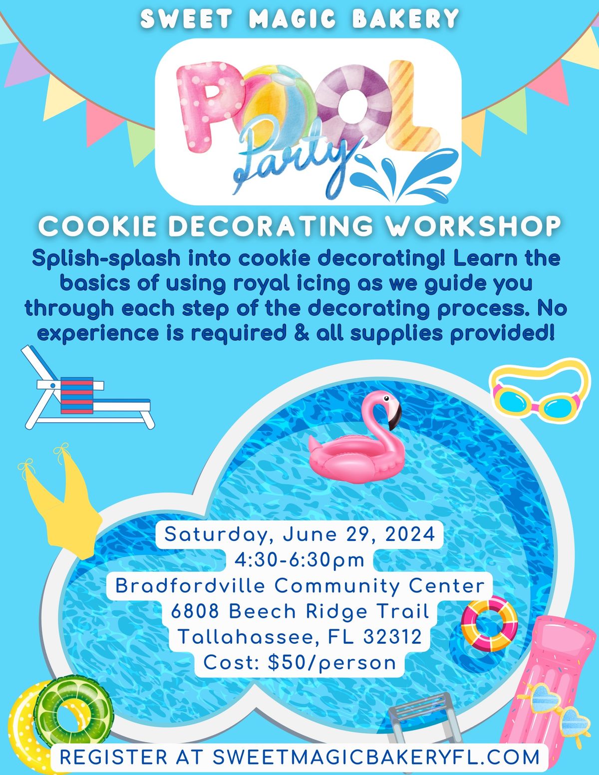 Pool Party Cookie Decorating Workshop