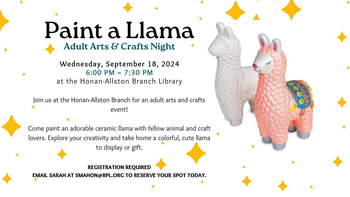 Paint a Llama - Adult Arts & Crafts Night