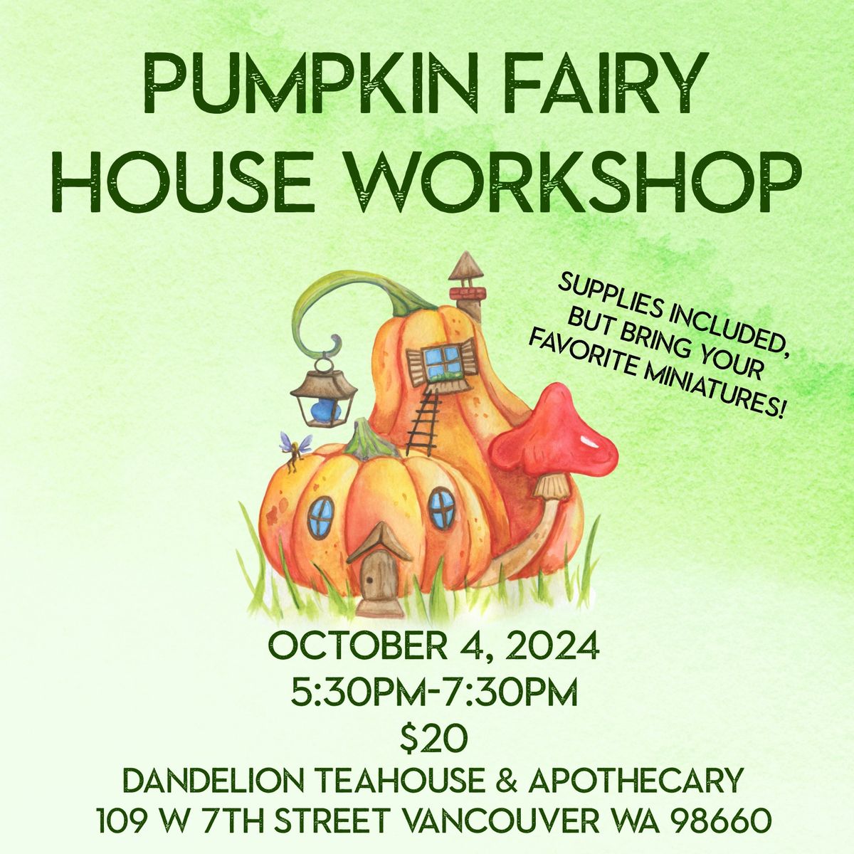 Pumpkin Fairy House Workshop