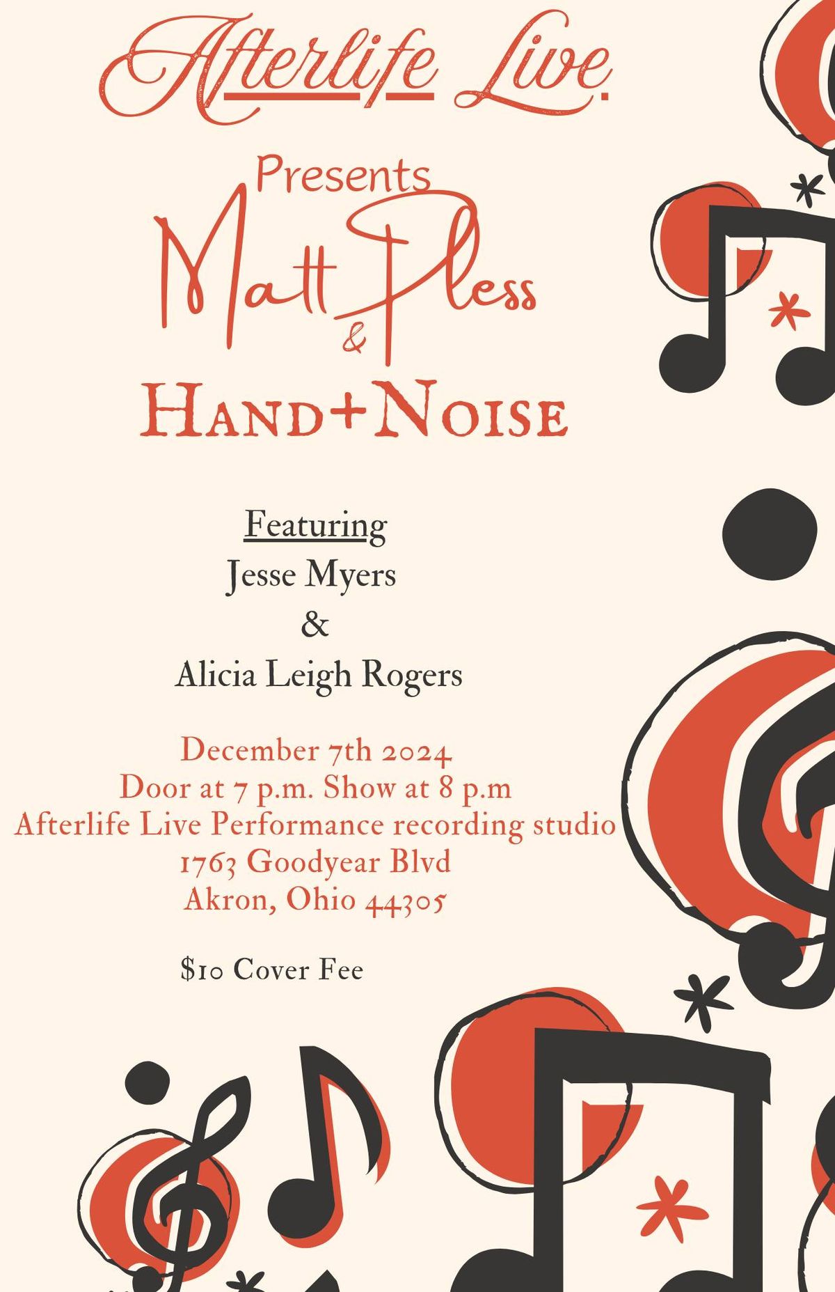 Afterlife Live Presents Matt Pless & Hand+Noise featuring, Jesse Myers, & Alicia Leigh Rogers