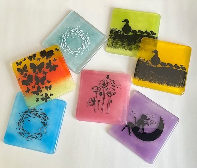 Screen Print and Enamelled Glass Coaster Workshop