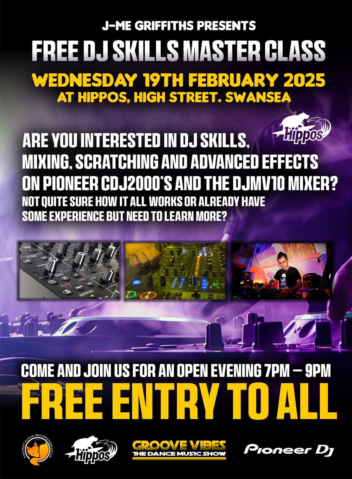 FREE DJ skills master class @ Hippos, Swansea