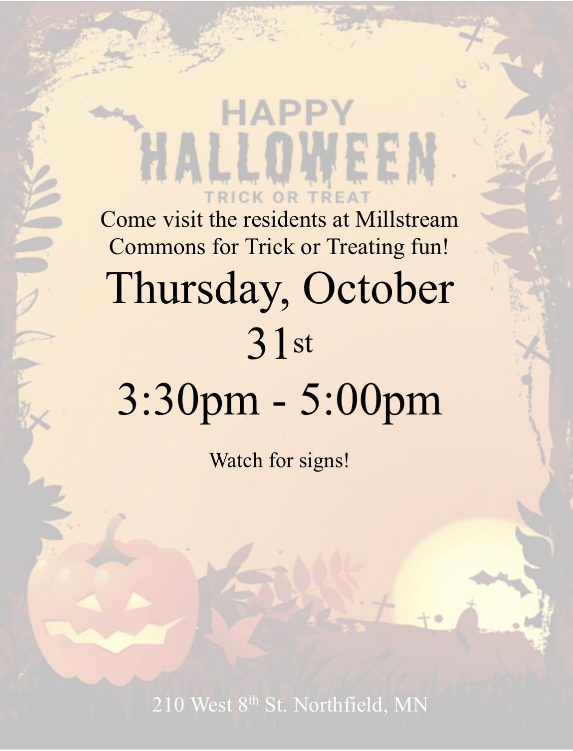 Trick or Treat at Millstream Commons