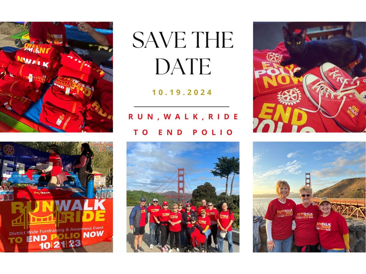 Ride walk or Run Across the Golden Gate Bridge for World Polio Day