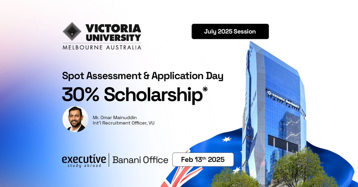 Study in Australia- Spot Assesment & Application Day by Victoria University, Melbourne.