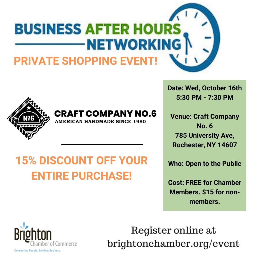 Business After Hours Networking at Craft Company No 6