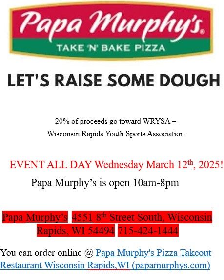 Papa Murphy's Food Fundraiser DAY for WRYSA