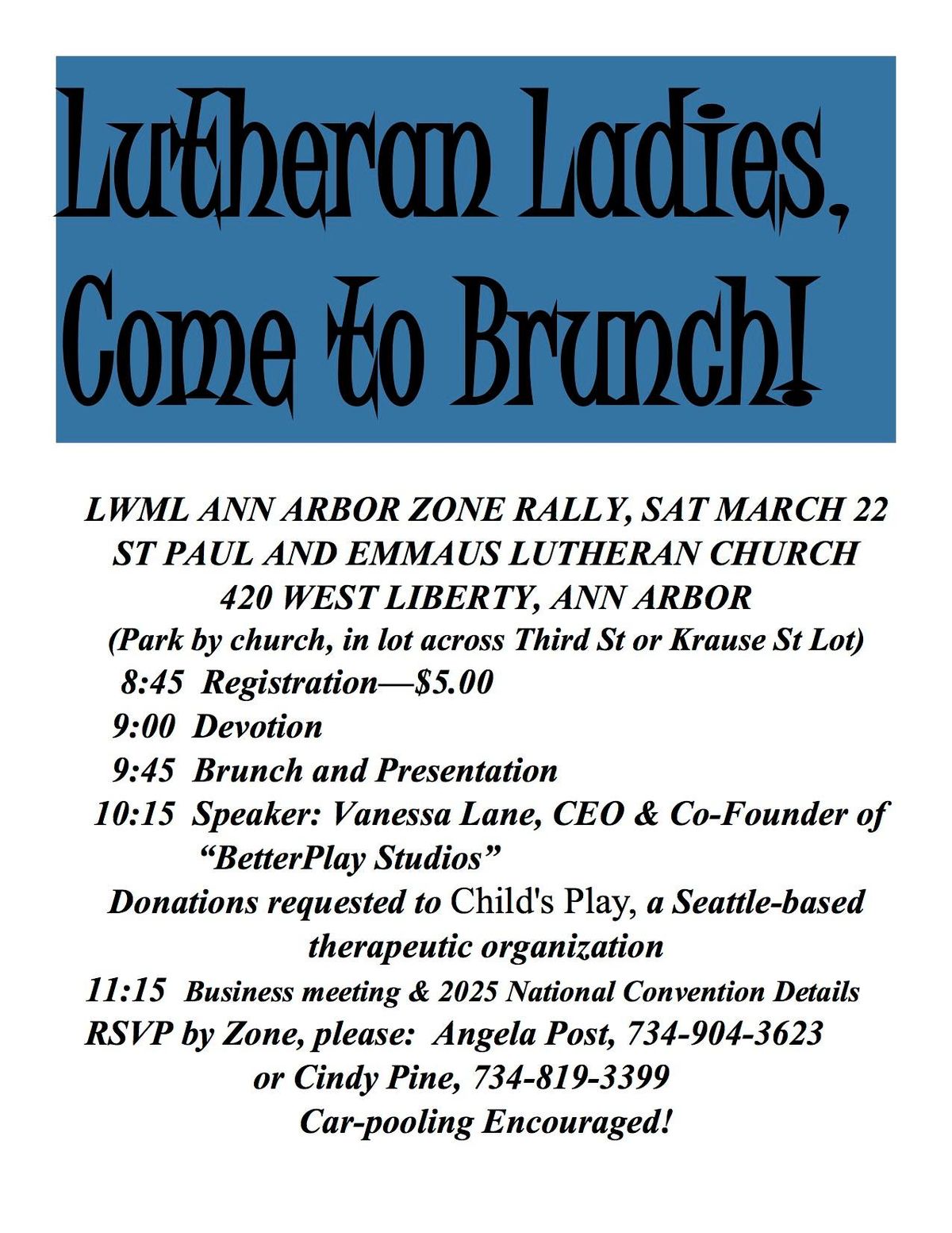 LWML Ann Arbor Zone Rally