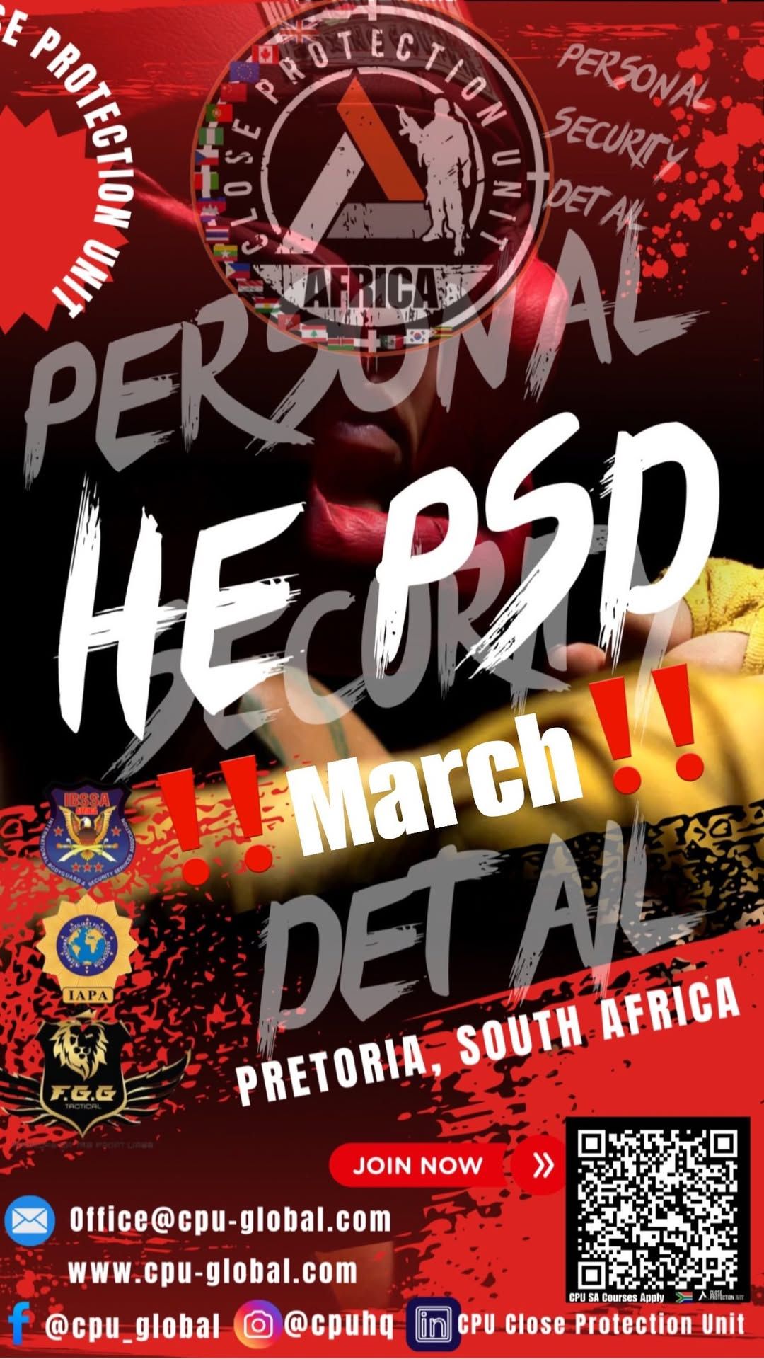 HE PSD Personal Security Detail in Pretoria - CPU25