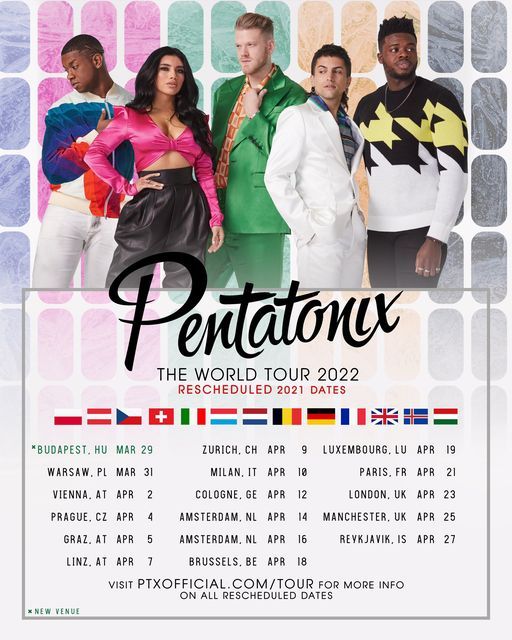 Pentatinix Christmas Tour 2022 Pentatonix: The World Tour - Amsterdam, Netherlands, Afas Live, Amsterdam,  14 April To 15 April