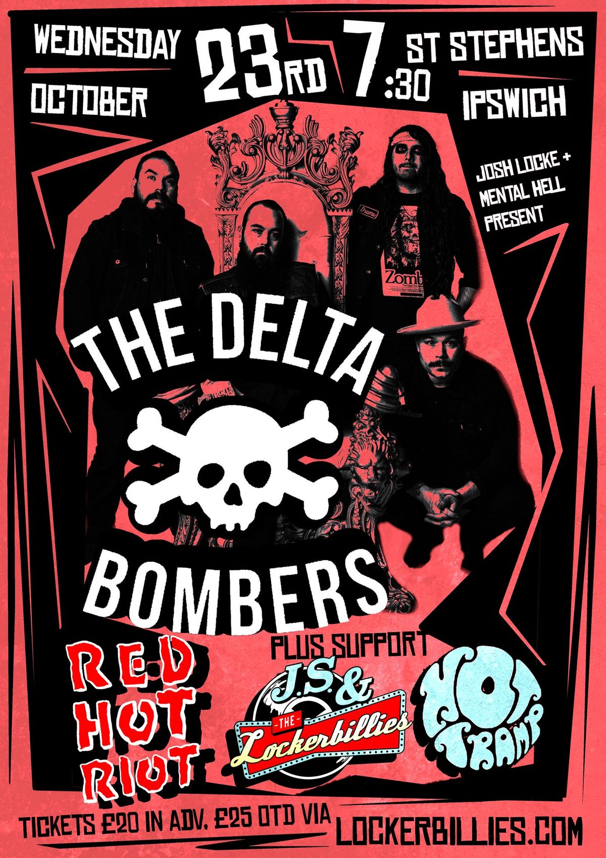 The Delta Bombers, Red Hot Riot, J.S. & the Lockerbillies at st Stephens's Ipswich