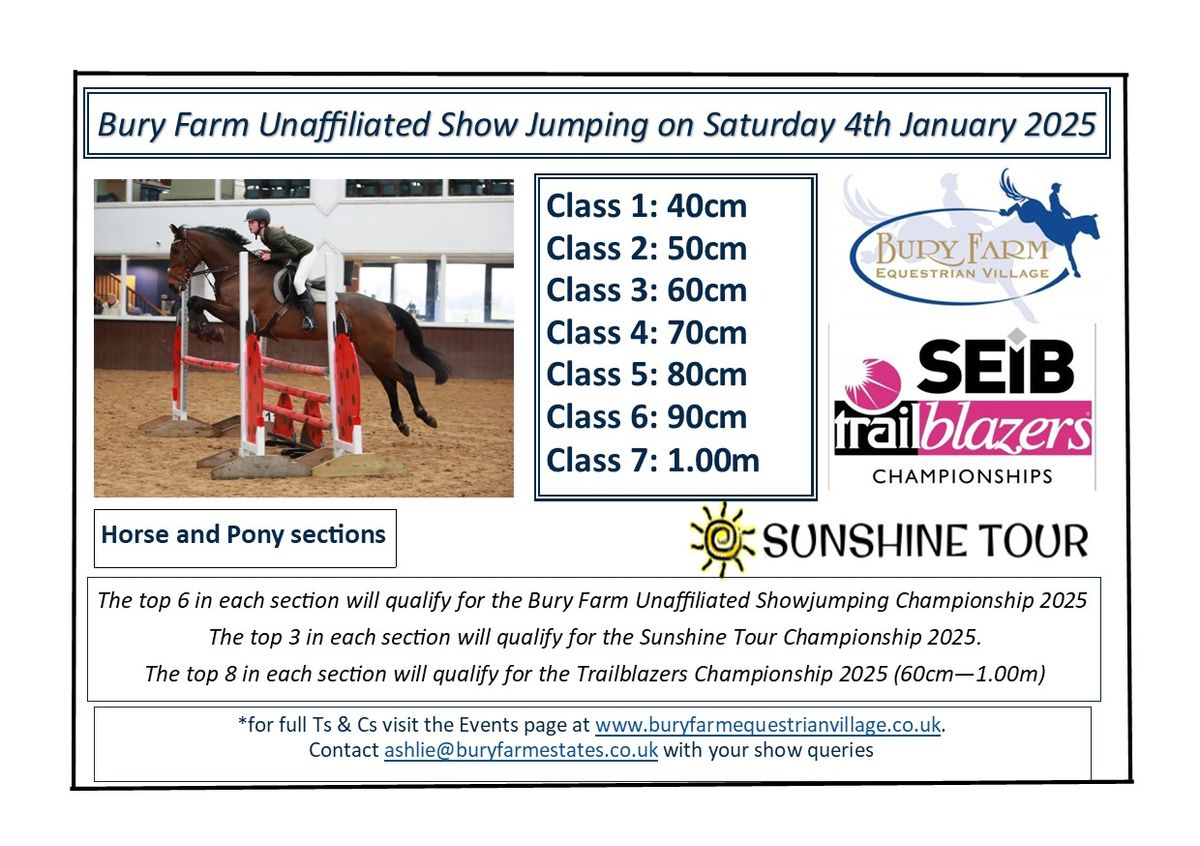 Unaffiliated Showjumping, Saturday 4th January 2025