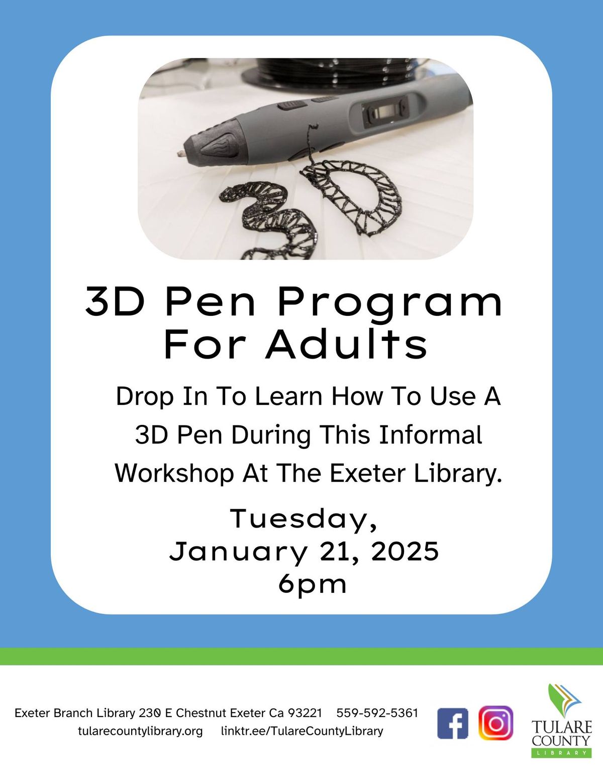 3D Pen Program for Adults 