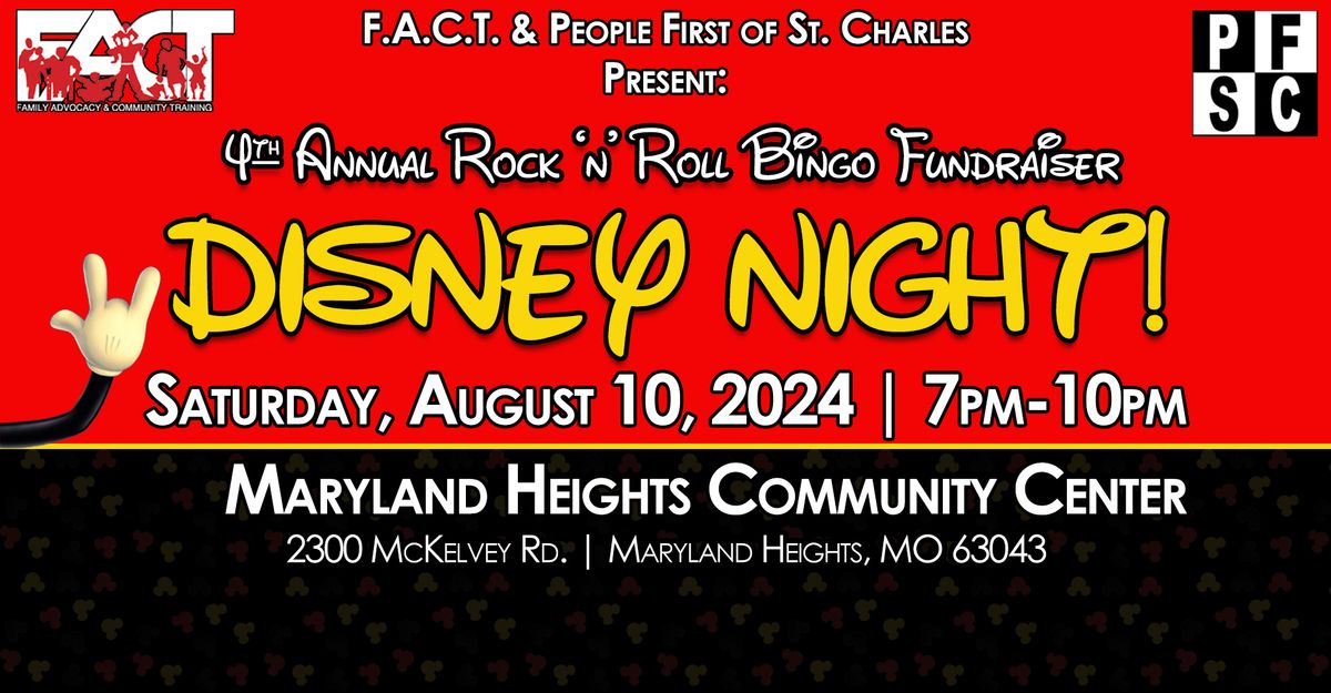 4th Annual Rock 'n Roll Bingo Fundraiser - Disney Night
